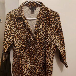 Leopard Print Lane Bryant Blouse sz 14
